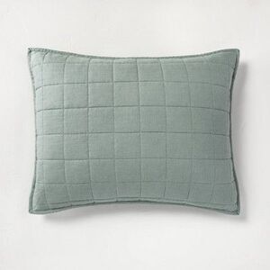 Open Box - Casaluna - King Heavyweight Linen Blend Quilt Pill Sage Green